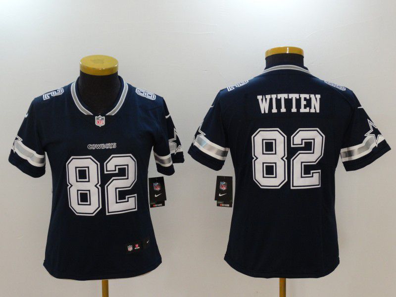 Women Dallas Cowboys 82 Witten Blue Nike Vapor Untouchable Limited NFL Jerseys